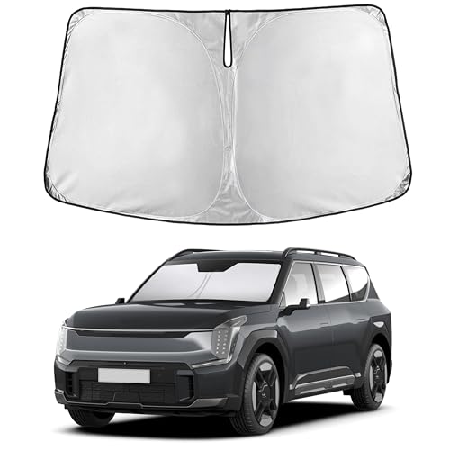 EcoNour Windshield Sunshade Compatible for Kia EV9 2024 2025 2026 Sun Visor for Front Windshield & Window Sun Shade Cover UV Heat Blocker & Protector Car Accessories