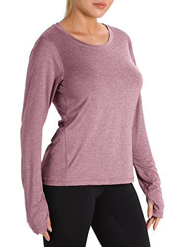 T-shirt de sport manches longues femme icyzone respirant avec passe-pouces pour running