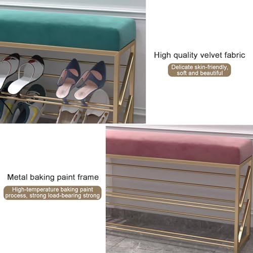 Banc à chaussures étroit avec assise velours pour optimiser les petits espaces - 7