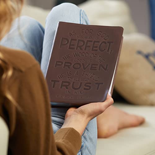 Nkjv, Thinline Bible, Verse Art Cover Collection, Genuine Leather, Brown, Red Letter, Comfort Print: