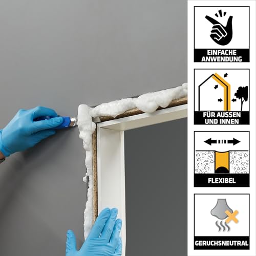 SIKA - Montageschaum - SikaBoom-163 Evolution weiss - PU-Schaum zum Füllen von Hohl- und Zwischenräumen - 300ml inkl. Adapter