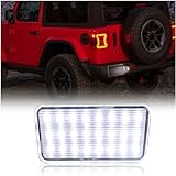 KEEGTBOX Full LED License Plate Light Tag Lamp Assembly Compatible with Jeep Wrangler JL 2018-2023 White light 1-Piece Replacement