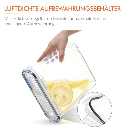 GREELUE Vorratsdosen mit Deckel Luftdicht Set, 6 Stück 4L Aufbewahrungsbox mit Deckel Küche, BPA-frei Luftdichte Vorratsdosen Vorratsbehälter für Lebensmittelaufbewahrung (4L*6)