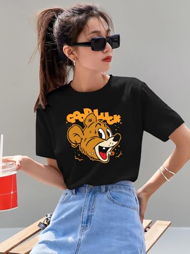 Image of THE DRY STATE Women Cotton Half Sleeve Round Neck Tshirt