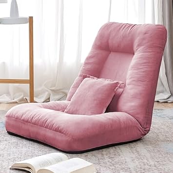 BTZHY Floor Chair Floor Chair with Backrest Foldable Lazy Sofa Meditation Chair Window Chair Upholstered Floor Chair Adult Soft Fabric Floor Seat Suitable for Living Room, Bedroom/Gray A