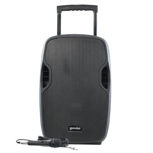 Enceinte Active Gemini AS-12TOGO Sono DJ sur Batterie, 1500W, 12 Pouces, avec USB SD Bluetooth Radio FM, Microphone