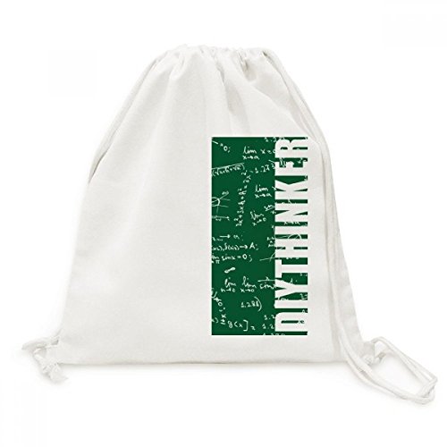 Toile drawstring backpack mathématiques imprimé sac de voyage léger et shopping