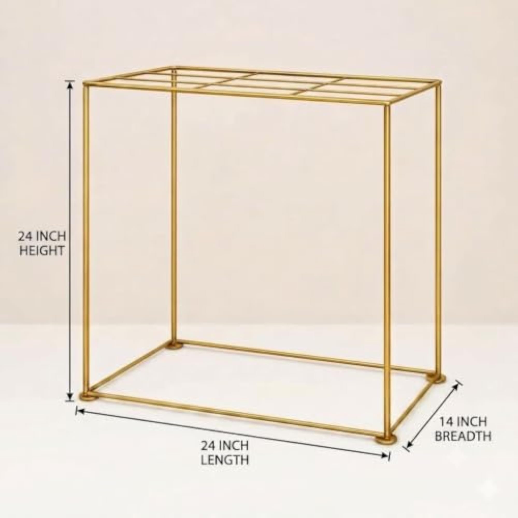 Trendy Metal Gold Square Backdrop Stand for Events and Decor
