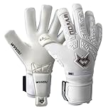 WVVOU Football Goalkeeper Gloves for Adults and Youth, High Performance Football Gloves with 5 Detachable Fingersave, Goalie Gloves with 4mm Sticky Latex Palm (White, 9)