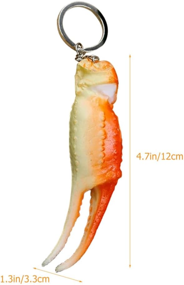 ibasenice Crab Claw Keychain with Fried Shrimp Pendant Realistic Key Chain Bag Charm for Purse Backpack Travel Accessory 3Pcs