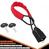 CGEAMDY Steering Wheel Lock, Seat Belt Locks, Car Anti-Theft Security Device, Theft Prevention Auto Safety, Wire Cable Lock Car Saetbelt, Universal Most Vehicles Truck SUV Van(Red), 4.5x5.7x66.5cm #3