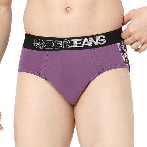 Image of Underjeans by Spykar Men Premium Pack of 2 Black-Purple Brief