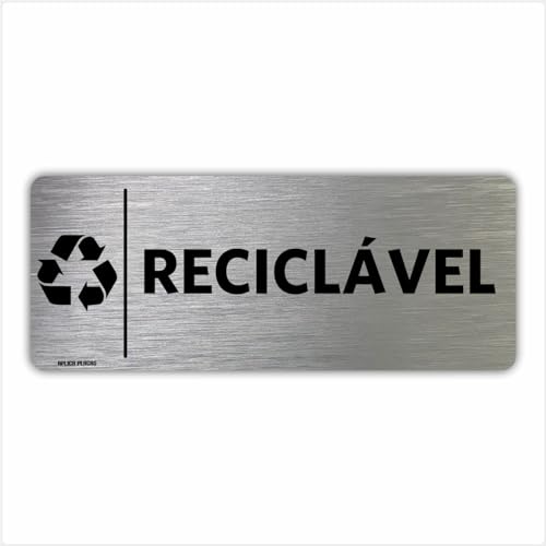 Placa indicação Setor - Reciclável Lixo - 8x20cm
