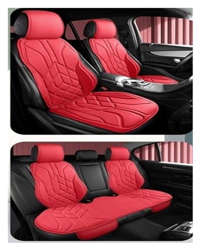 Couvre siège auto universelle en cuir rouge, housse ergonomique et respirante pour voiture