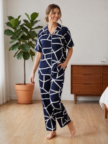 Image of CLOUD SOFT Women's Rayon Night Suit Set | Premium Soft Printed Pajama Set for Women | Shirt & Pajama Sleepwear Combo | Comfortable Ladies Nightwear Loungewear Set (CS12001)