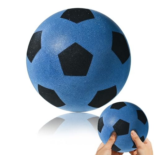 Dongcill Pelota de espuma suave, suave, pelota de fútbol pequeña, para interior y exterior, silenciosa y ligera, 21 cm