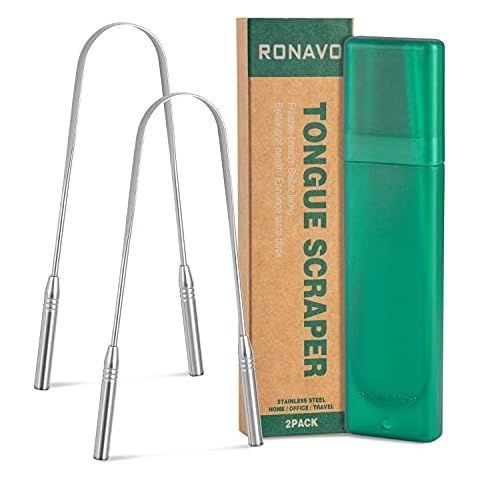 Raspador de lengua de acero inoxidable RONAVO para adultos Cover