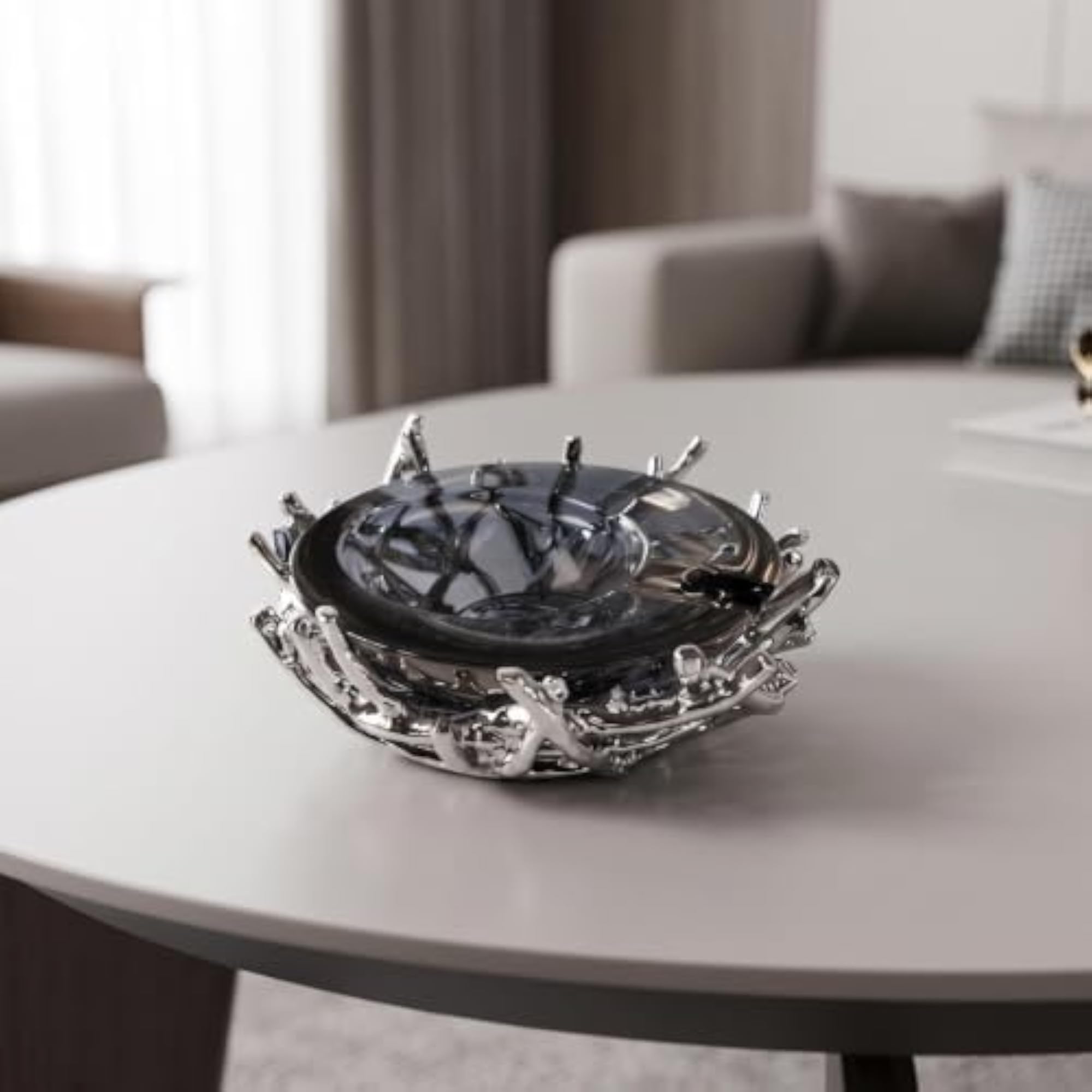 Decorative Branch Bowl Ash Bowl with Glass Insert