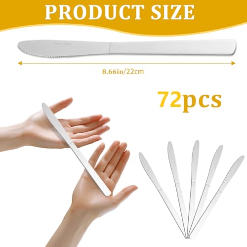 Image of 72 PCS Dinner Knifes Set - Windsor Stainless Steel Table Knives 8.7 Inch with Dishwasher Safe Butter Knives,Metal Butter Knofe,Dinner Knife Silverware for Home,Kitchen or Restaurant