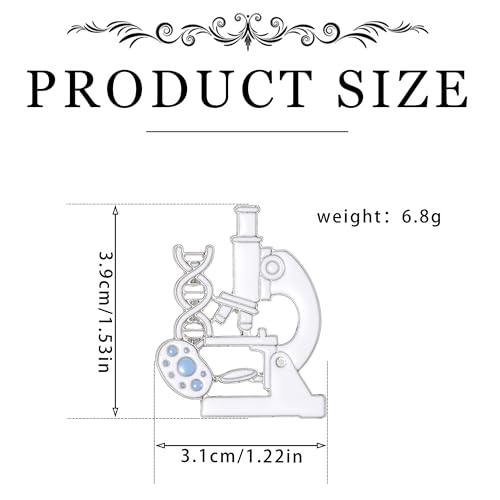 Image of Science and Medical Microscope Brooch,Colorful Enamel Lab Pin Jewelry for Scientists Laboratory Enthusiasts Badge Gifts