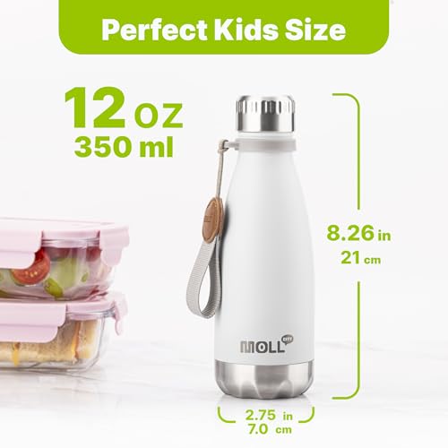 Image of 12 oz Kids Water Bottle for School, Stainless Steel Insulated Flask