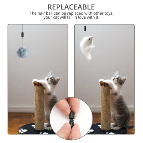 Soyccyop Interactive Cat Toys For Indoor Cats, Automatic Cat Toy Retractable Feather Toys, Hanging Interactive Cat Toys Funny Cat Ball Pet Toy Cat Teaser Ball Plush Toy Cat Ball #TOP5