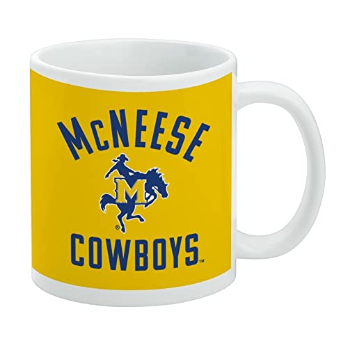 McNeese State University Cowboys Logo Ceramic Coffee Mug, Novelty Gift Mugs for Coffee, Tea and Hot Drinks, 11oz, White