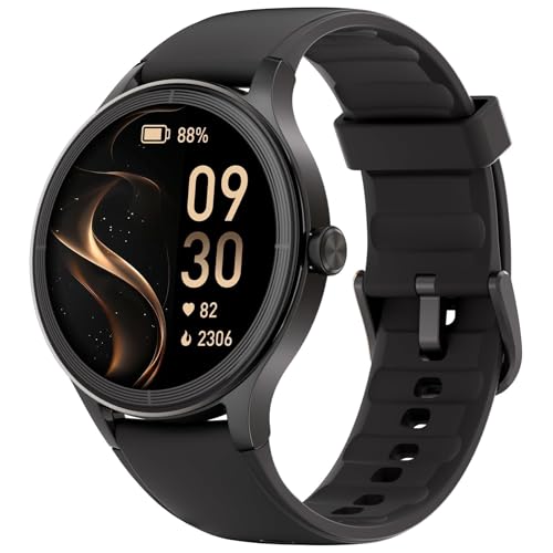 TOOBUR Smart Watch for Women, 40mm HD Smartwatch, Compatible with Android & iOS, Answer/Make Calls, Fitness Watch with Step/Calorie/HR Tracker, IP68, Gorgeous & Comfy, Gift for Lady, Black