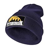 Beanie Skull Cap for Men Women Girl Boy Knit Hat Winter Cuffed Plain Chunky Warm for Cold Weather Patterns Unique Fans Football Star City Pittsburgh
