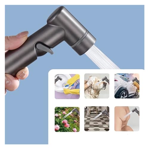 Grifo de bidé negro con doble válvula de ángulo y ducha para inodoro 6