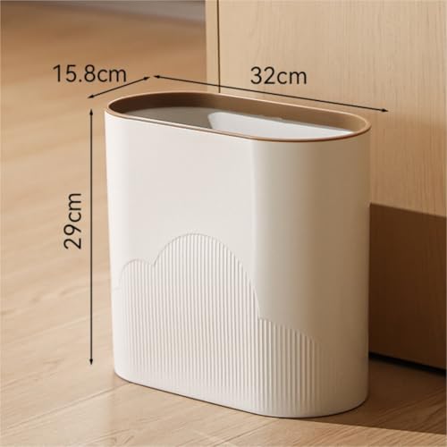 Caneca de basura plástica slim blanca para hogar miniatura 2