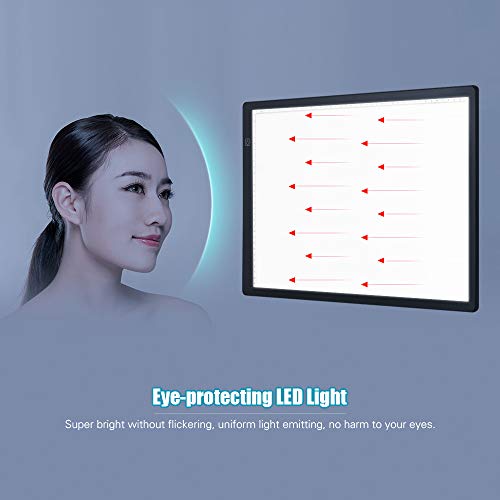 Aibecy Magnetic A3 LED Tracing Light Box Ultra-thin Stepless Dimmable Brightness Artcraft Light Table Pad Board with Scale USB Powered Portable Copy Board for Artists Adults Students Sketching Drawing - Thumbnail 2