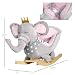 Qaba Baby Rocking Horse Toddler Chair with Sound 1.5-3Y Wooden Base Gray, Image 7