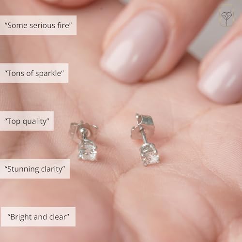 1/4-2 Carat IGI Certified Lab Grown Diamond Stud Earrings | Solitaire Real Diamonds Earring for Women in I-J Color & SI1-SI2 Clarity | 14K Gold Diamond Studs with Secure Backs by MAX + STONE4