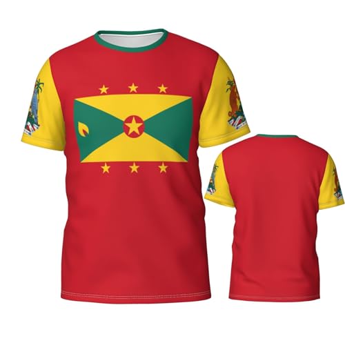 T-Shirt Drapeau De Grenade Manche Courte Idéal pour Randonneur et Trekking