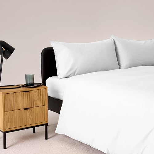 Bassetti Completo Copripiumino Matrimoniale, Bianco, 100% Cotone, 250X200 cm, Set