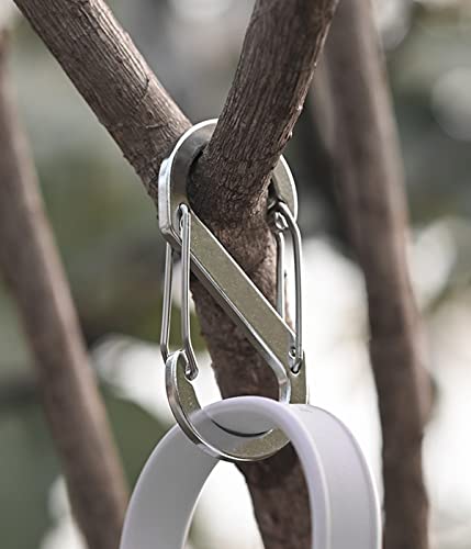 S Karabiner,Karabiner Edelstahl,Mini Aluminiumlegierung Karabinerhaken,S-Form Metall Schnalle Doppelkarabiner,für Outdoor-Aktivitäten Camping Wandern Reisen