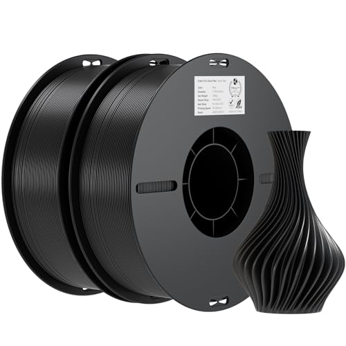 Image of Creality PLA Filament 1.75mm Bundle 2KG, High Precision + /-0.02mm 3D Printer Filament, Consistent Extrusion, Smooth Printing, 2 Pack 1KG Spool,Fits for Most FDM 3D Printers(Black*2)