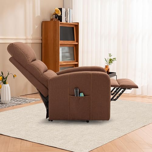 Sillón eléctrico reclinable color piel con elevador miniatura 5