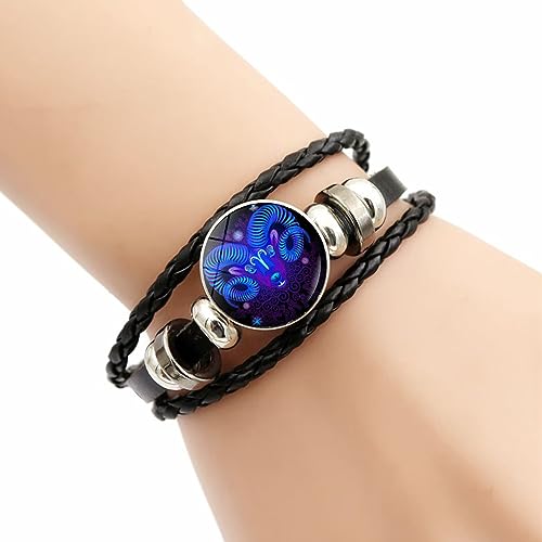 Zodiac Signs Spirit Bracelet Zodiac Bracelet for Women Men Adjustable 12 Constellation Bracelet Multilayer Black Leather Bracelets Zodiac Sign Wrap Bracelet for Women Men Birthday Jewelry (Sagittarius) by Aktully - Used condition - Image 9