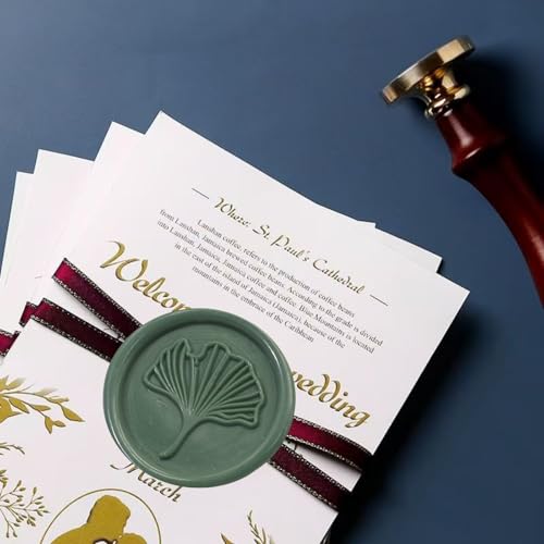 Kit de lacre de cera, verde-oliva Atopbb 20 peças de palitos de cera de vedação verde pinho com pist