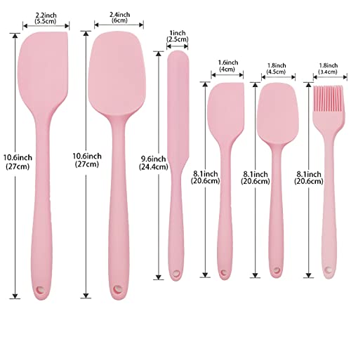 Heaoubo Silicone Spatula Set For Nonstick Cookware, Baking Cooking Mixing, Seamless Design, Dishwasher Safe Bpa-Free Pink Set Of 6 #TOP4