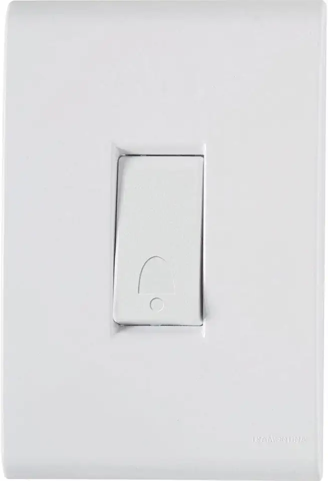 Conjunto 4x2 com 1 Pulsador Campainha Tramontina Liz 10 A 250 V Branco
