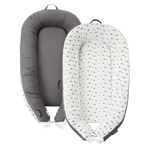 Image of JOLLITO Baby Lounger for Baby Girls & Boys, Infant Lounger Cover, Newborn Essentials for Baby 0-12 Months, Baby Play Mat,100% Cotton Breathable, Portable Travel, Babies Essentials Gifts