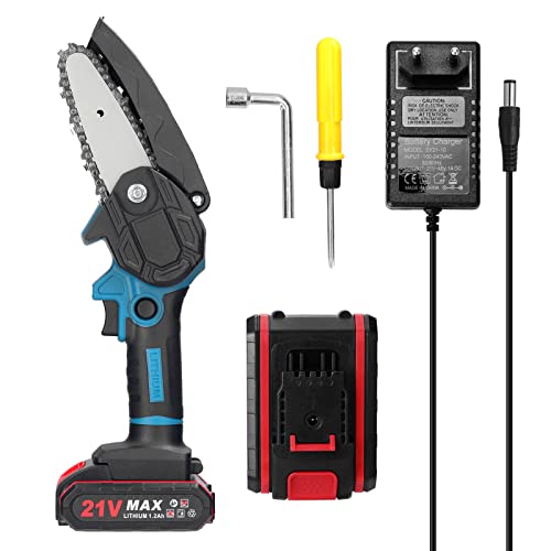 Mulcort Scie électrique portable 21 V 4 pouces Petite scie à tronçonner à bois Moteur à brosse à main Outil de travail du bois pour jardin fruitier Cover