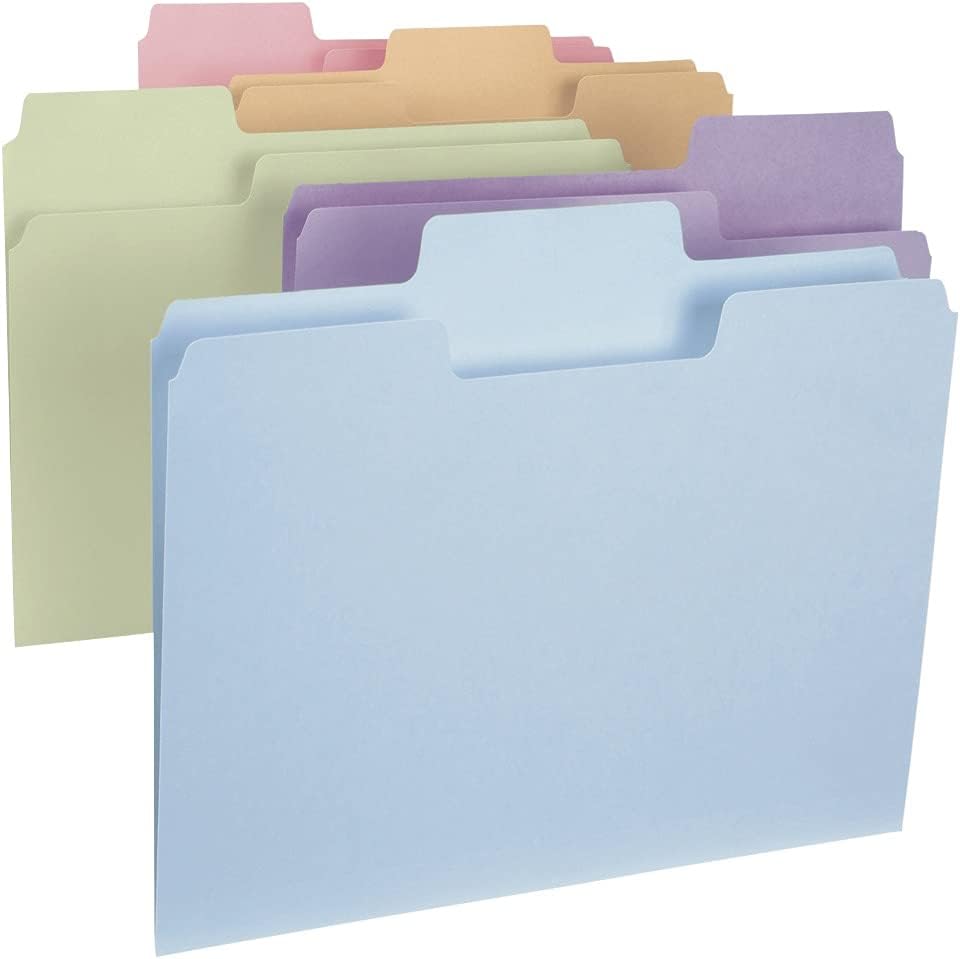 Smead SuperTab File Folder, Oversized 1/3-Cut Tab, Letter Size, Yellow, 100 per Box (11984) : Colored File Folders : Office Products