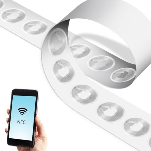 latikaly NFC�^�O �ϋ��� 10������ 25mm (NTAG215/504�o�C�g)�d�q�^�O RFID�p�i ios�Ή� android�Ή� �X�}�[�g�t�H���AiPhone�A�g�ѓd�b�A�L�[�p�A�݊��A�v���Ή� �~�`