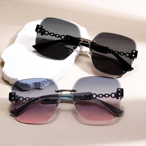 Sunglasses Uv400 Protection | Rimless Color Lens Shades Women | Candy-colored Lens for Outdoor Sports & Driving2