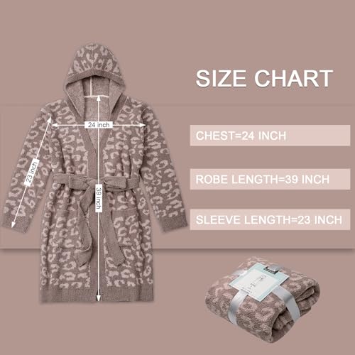 Image of bearberry Plush Hooded Bath Robe Women's Loungewear Sleep Robe Indoor Outfit