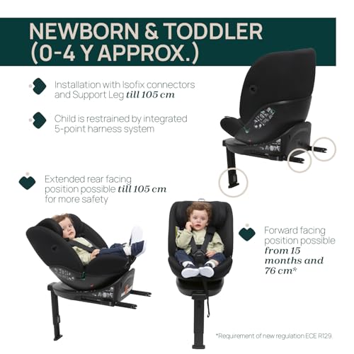 Image of Chicco Everone i-Size Baby Car Seat with 360-degree Rotation for Rear & Forward Facing | 5 Reclining Positions | Easy Installation with Isofix | 0 to 12 Years (40cm-150cm)